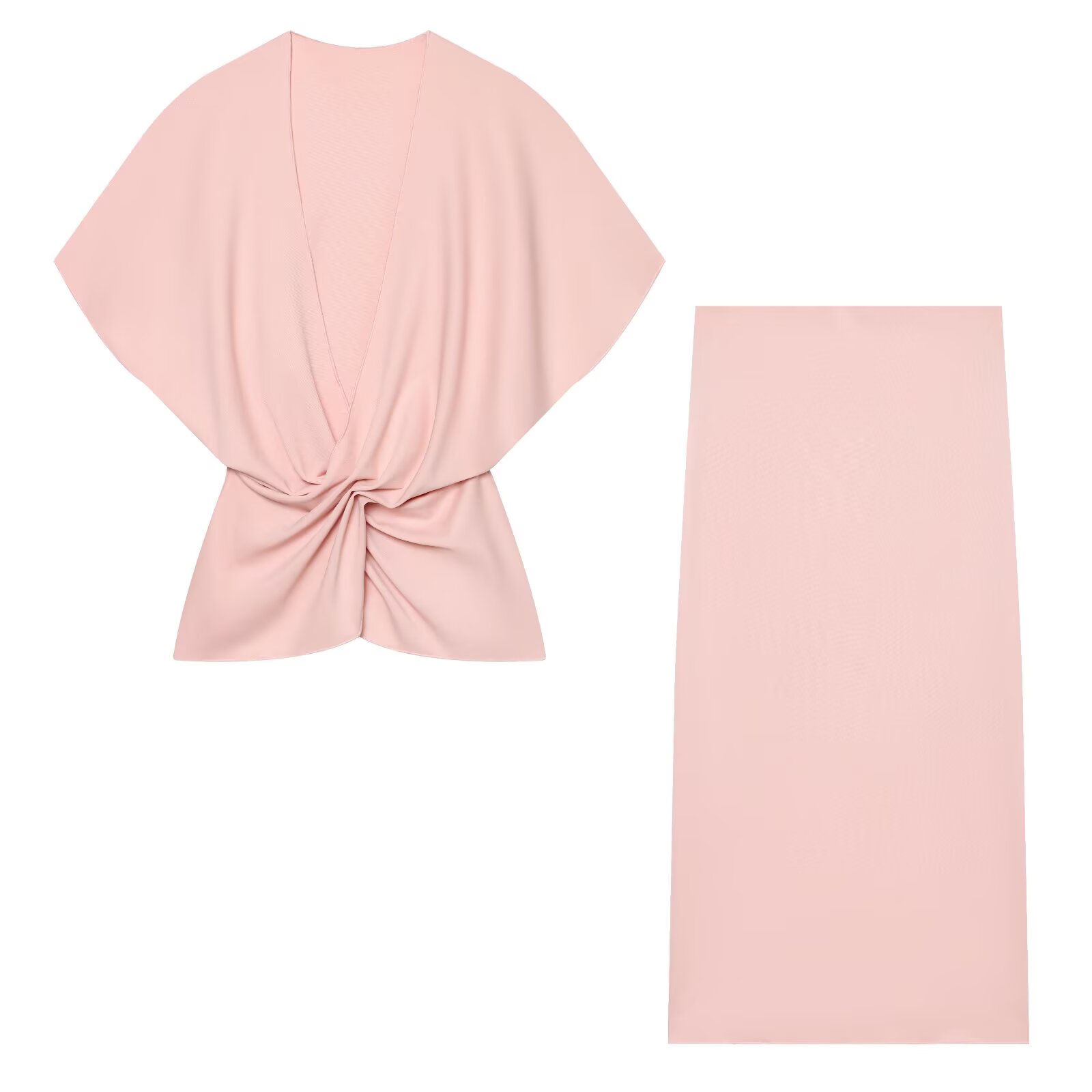 Female Formal Wear - Ensemble deux pièces élégant rose pour