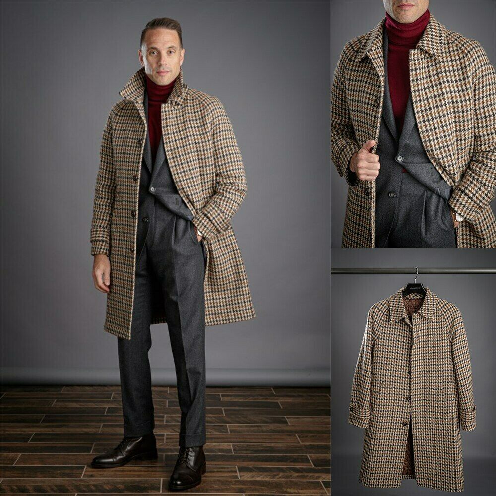 Tailored Coat Wool - Manteau Long en Laine pour Homme,
