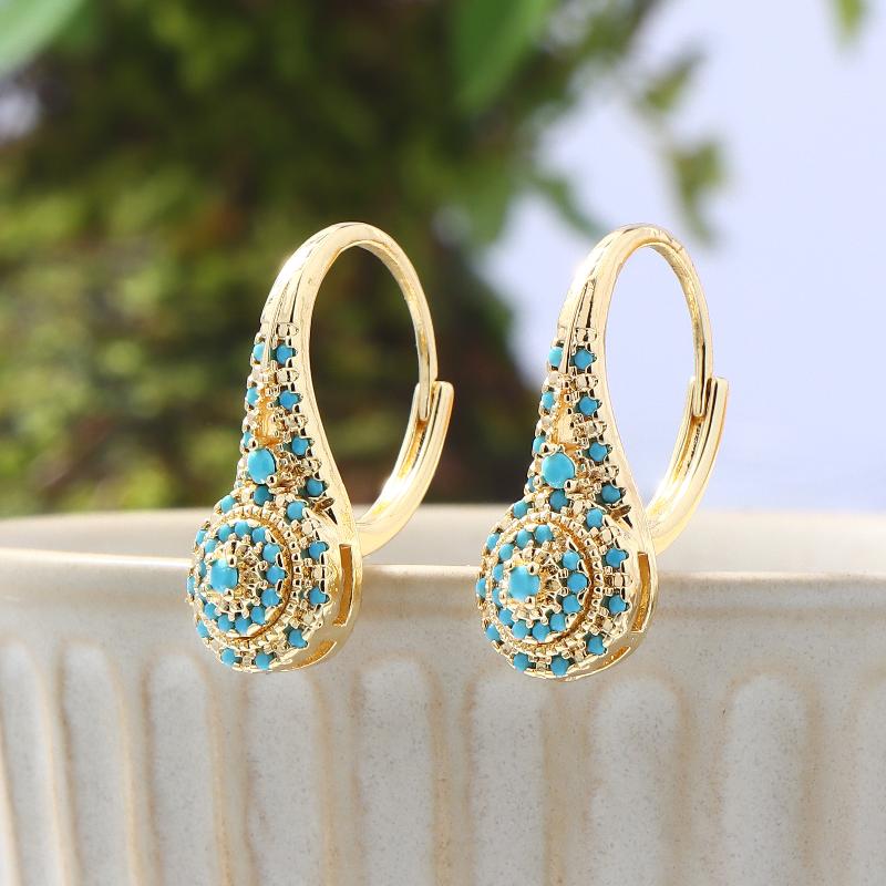 Women Formal Wear Ethnic - Boucles d'oreilles ethniques créatives en turquoise,