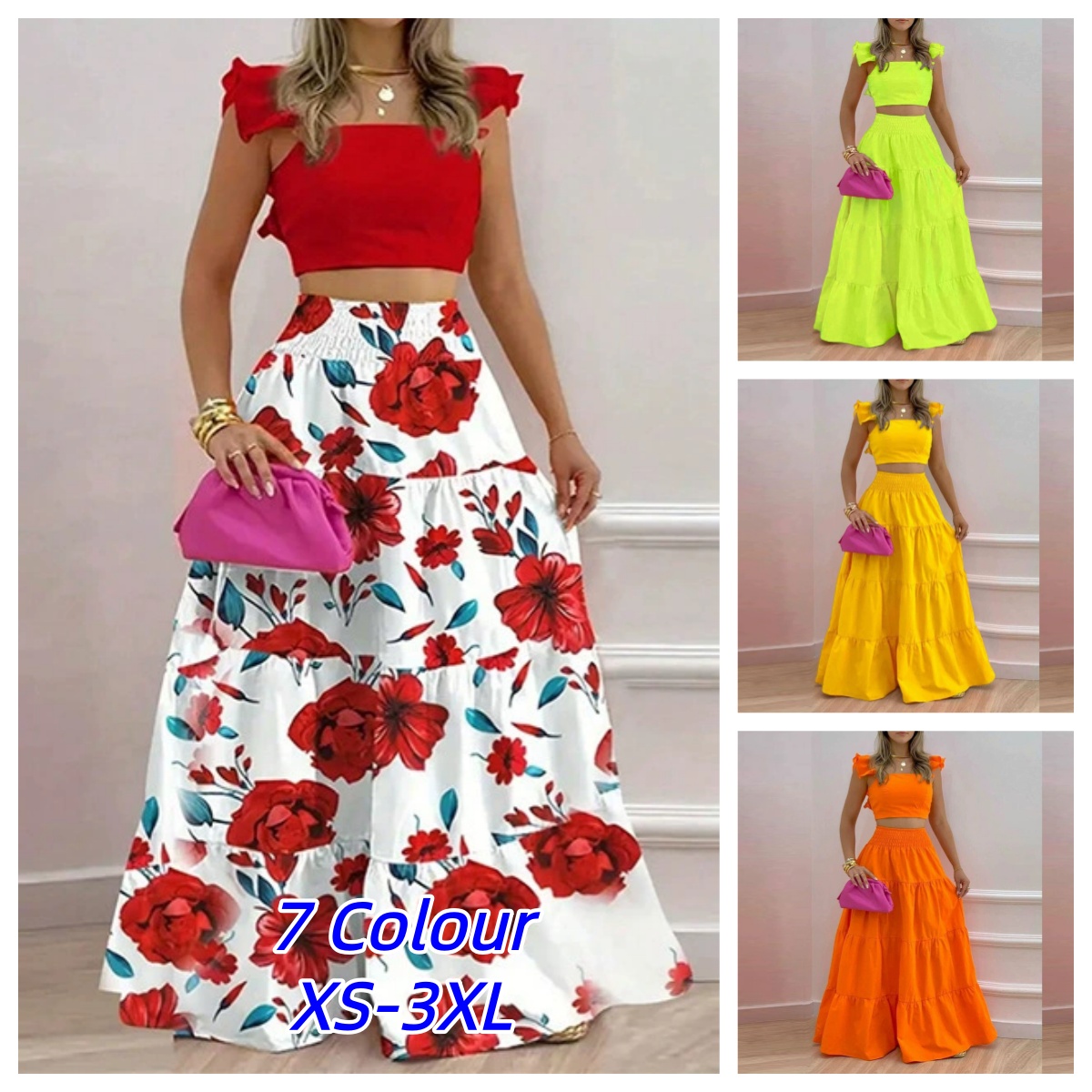 Female Formal Wear - Ensemble deux pièces jupe Y2K pour