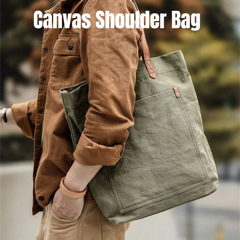 Structured Handbag Work - Sac fourre-tout en toile et cuir