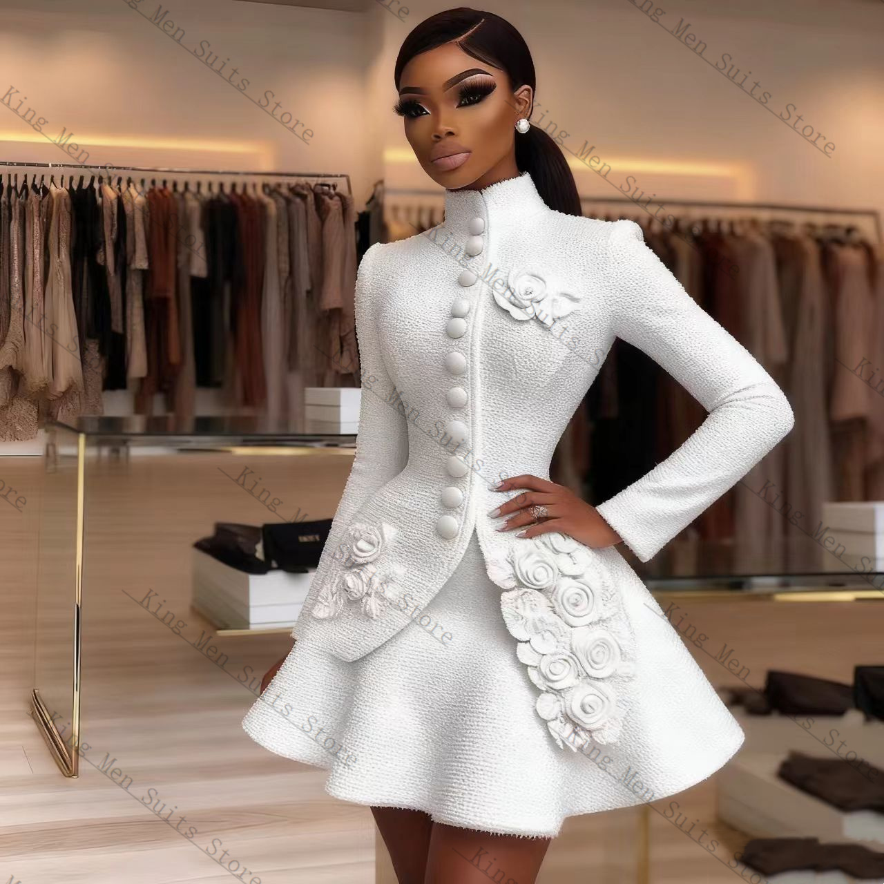 Women'S Formal Wear For A Wedding Guest - Ensemble de costume de luxe blanc
