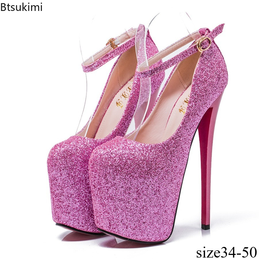 Women'S Formal Wear To A Wedding - Escarpins à plateforme scintillants pour femmes,