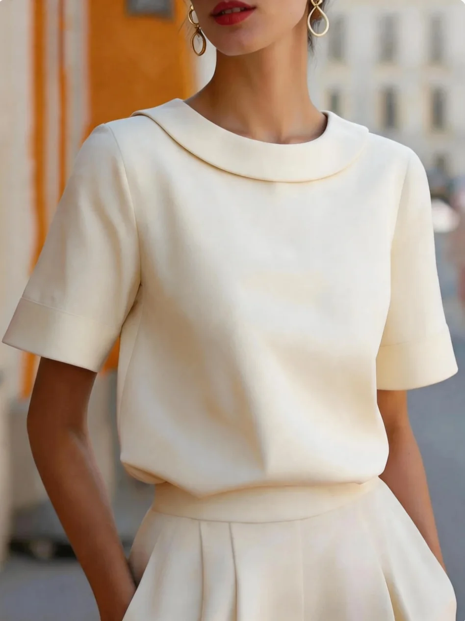 Women Formal Wear Tops - Chemisier d'été décontracté à manches courtes