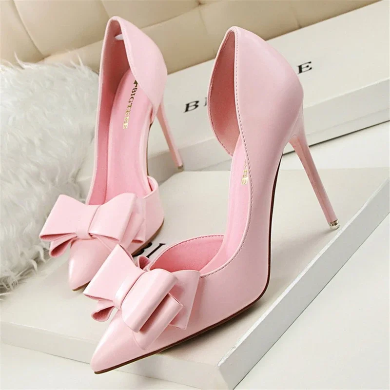 Women'S Formal Wear To A Wedding - Printemps fête élégant rose papillon-noeud talons