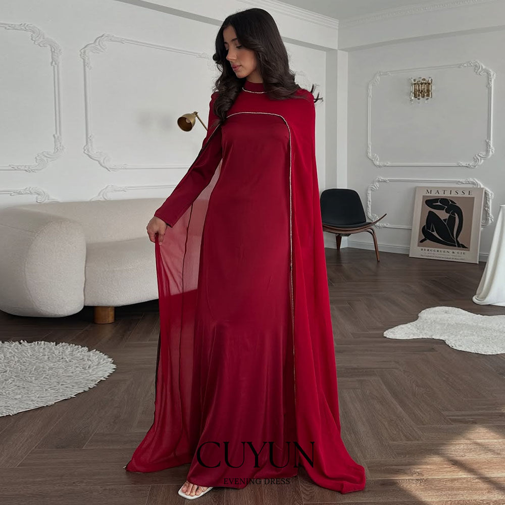 CUYUN rouge saoudien femmes ro - Women Formal Wear Dubai avis et prix