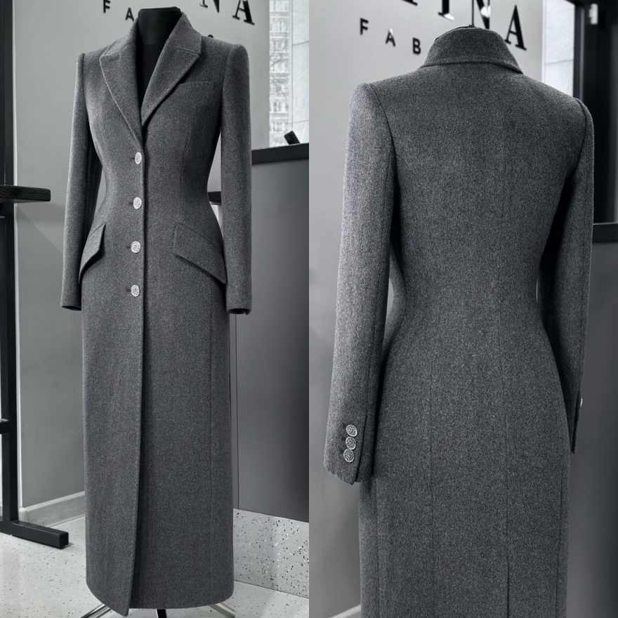 Manteau long élégant à revers  - Tailored Coat Wool avis et prix