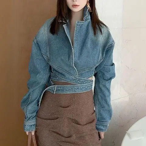 Veste en jean rétro délavé ble - Unique Women'S Formal Wear avis et prix