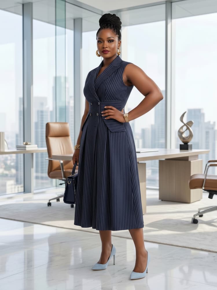 Robe midi sans manches à rever - Female Formal Wear avis et prix