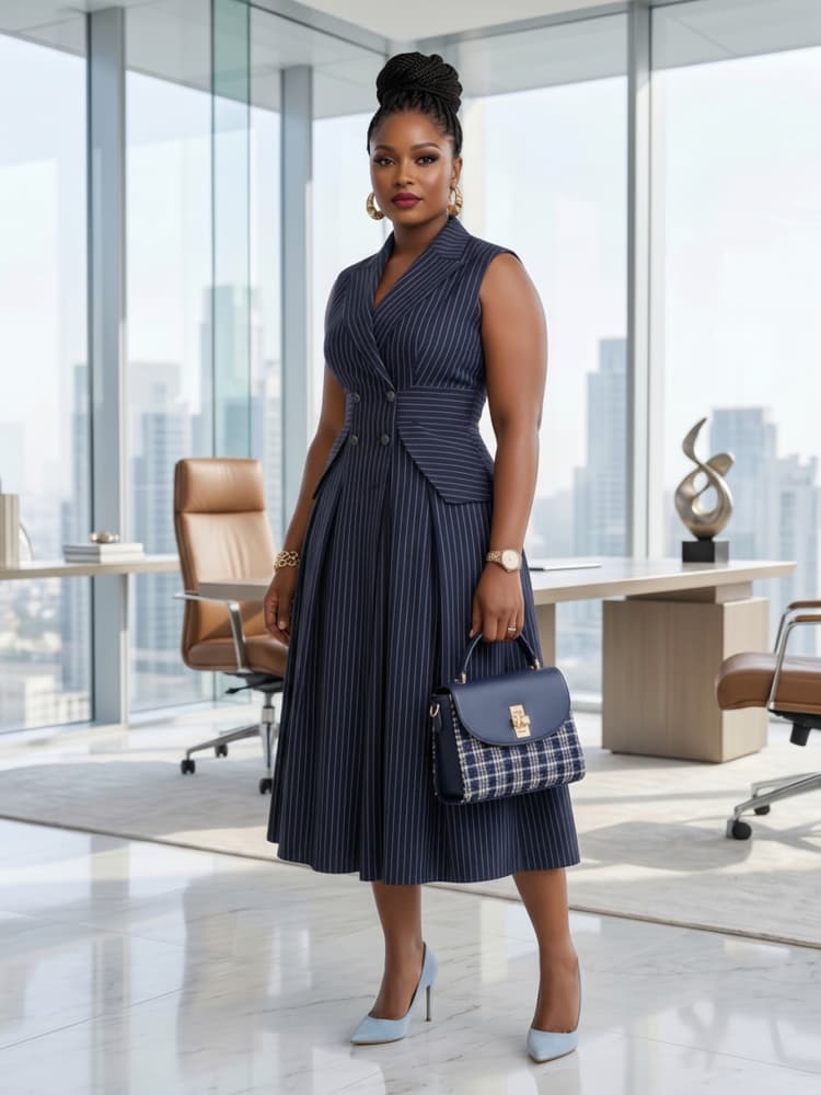 Robe midi sans manches à rever - Female Formal Wear avis et prix