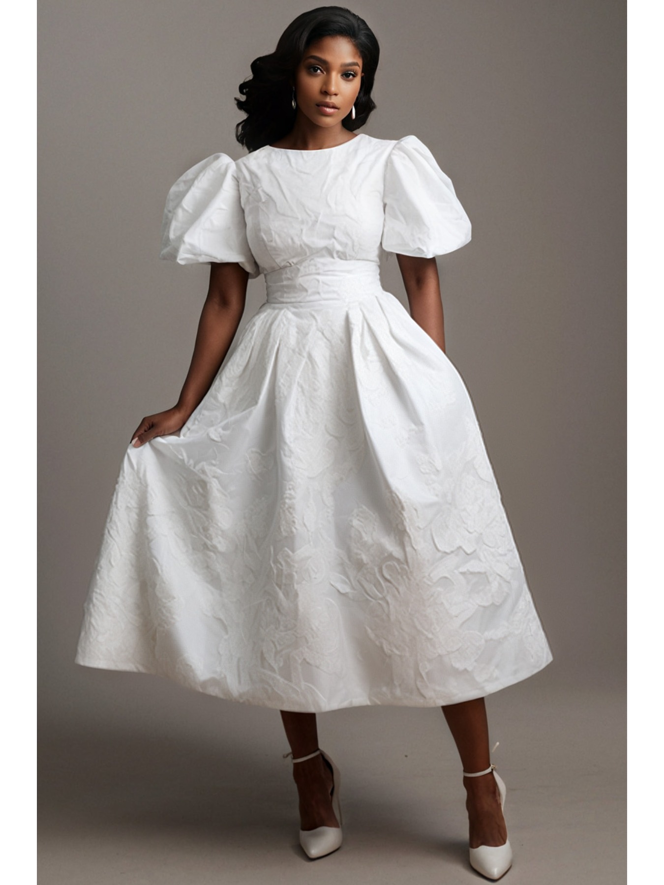 Robe midi en jacquard pour fem - Female Formal Wear avis et prix