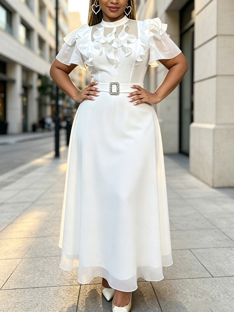 Robe mi-longue en mousseline b - Women'S Semi Formal Evening Wear avis et prix