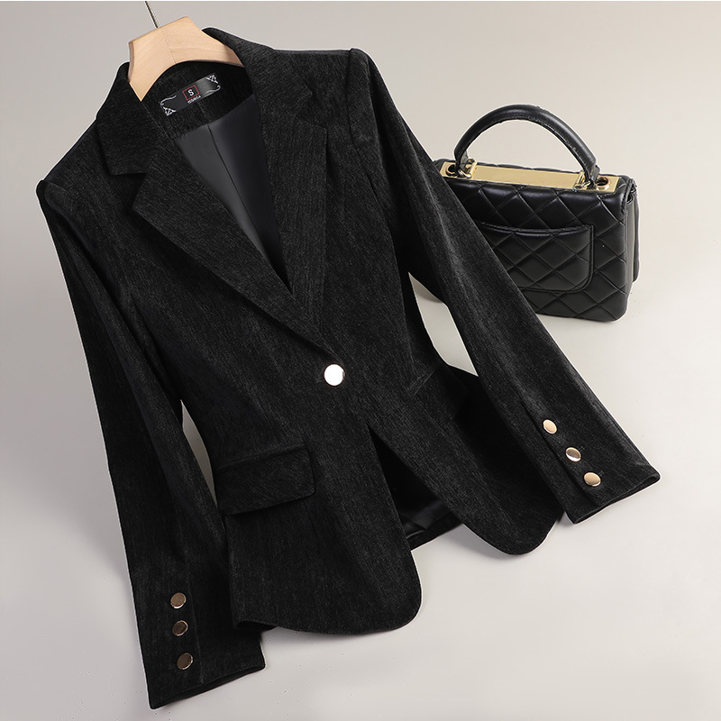Blazer en velours jaune or pou - Women'S Office Formal Wear For Ladies avis et prix