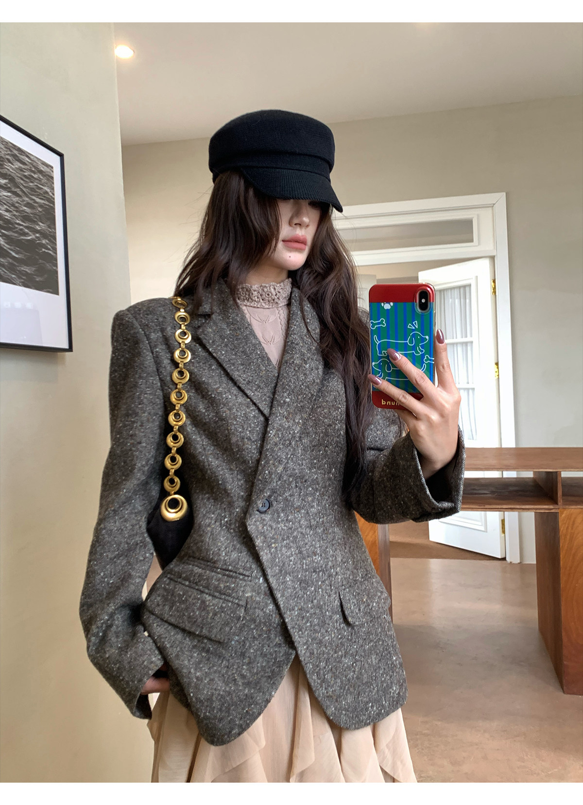 【MAR】Blazer gris vintage pour  - Tailored Coat Wool avis et prix