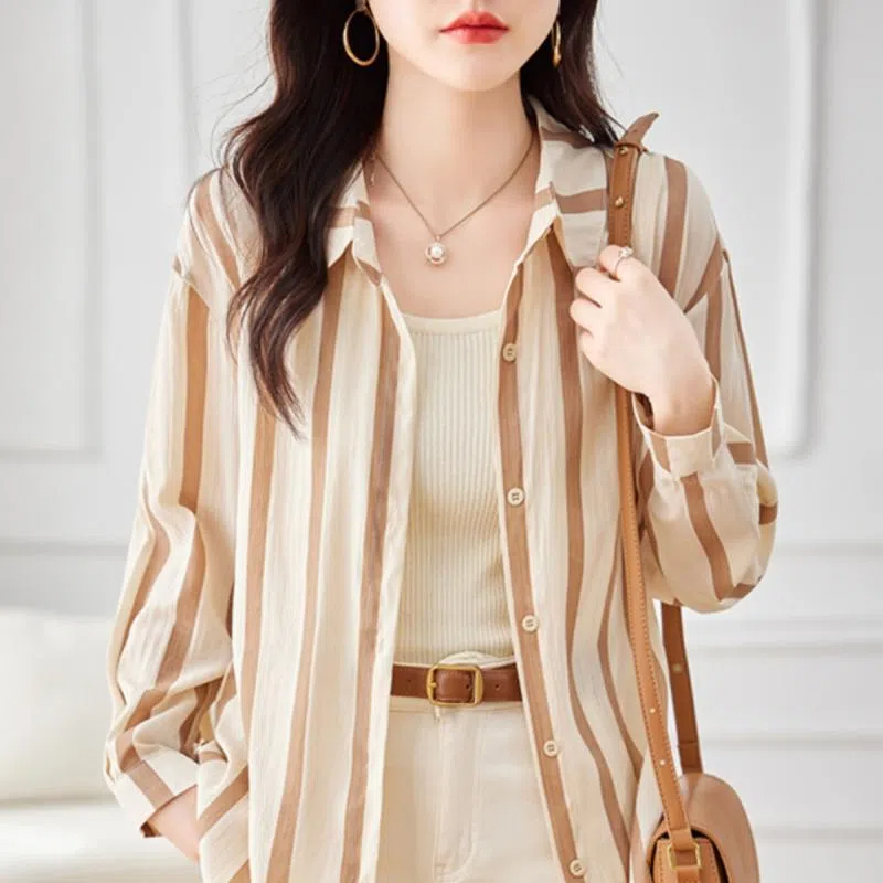 Chemise à manches longues rayé - Women Formal Wear Shirts avis et prix