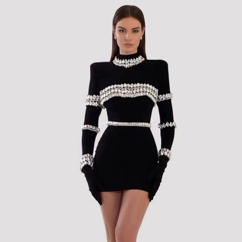 Robe noire à col semi-montant  - Women'S Semi Formal Evening Wear avis et prix
