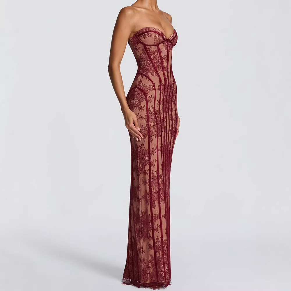 Robe longue moulante sans bret - Women Formal Party Wear Dress avis et prix