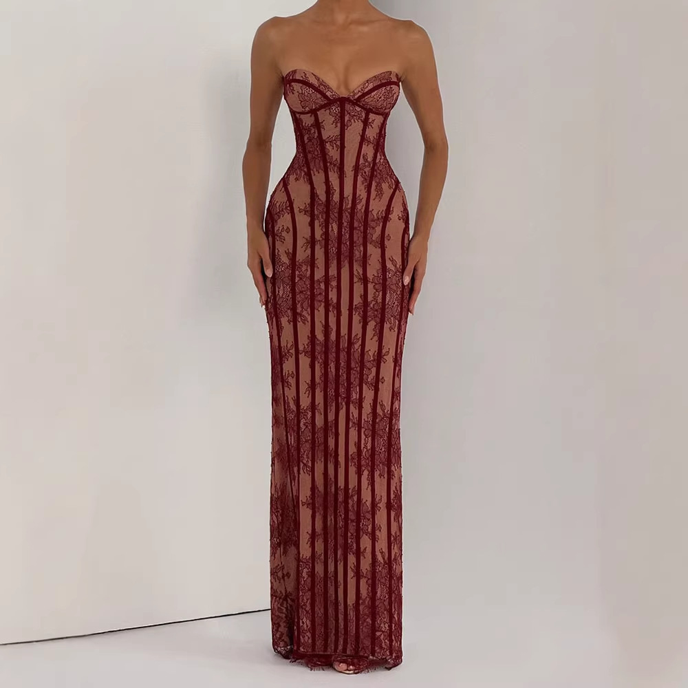 Robe longue moulante sans bret - Women Formal Party Wear Dress avis et prix