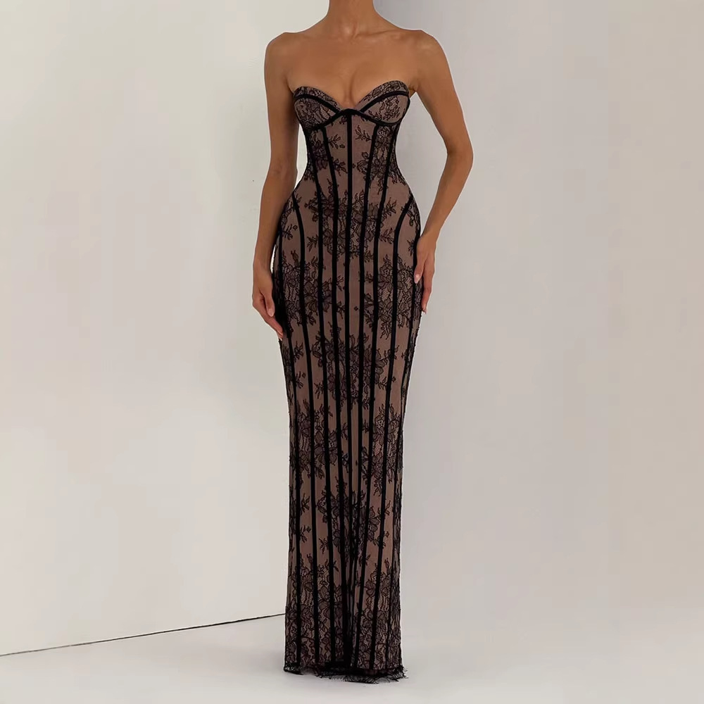 Robe longue moulante sans bret - Women Formal Party Wear Dress avis et prix